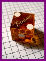 Dice : A Dice - Casino Dice - Binions Amber